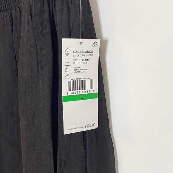 Karen Kane Smocked Semi Sheer Maxi Dress - Picture 6 of 7